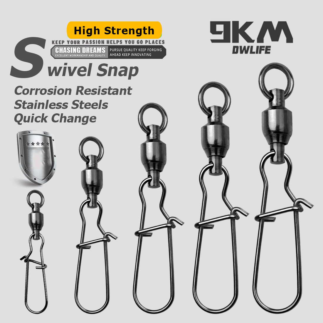 9KM 10PCS Émerillons à rouleme - Monofilament Line avis et prix