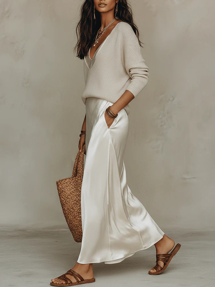 Robe longue en satin chic pour - Fly Line avis et prix